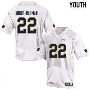 Notre Dame Fighting Irish Youth Kendall Abdur-Rahman #22 White Under Armour Authentic Stitched College NCAA Football Jersey WSD5399BH